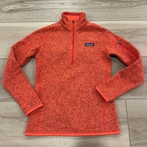 Women's Patagonia 1/4 Zip Pull Over Better Sweater Fleece Tomato XS
